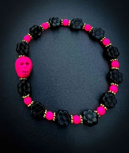 Náramek S Lebkou Růžovou Neonovou
