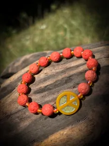 Náramek Hippie oranžový