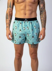 Pánské ručně šité trenky ze 100% bavlny s motivem papuchalků - limitovaná edice