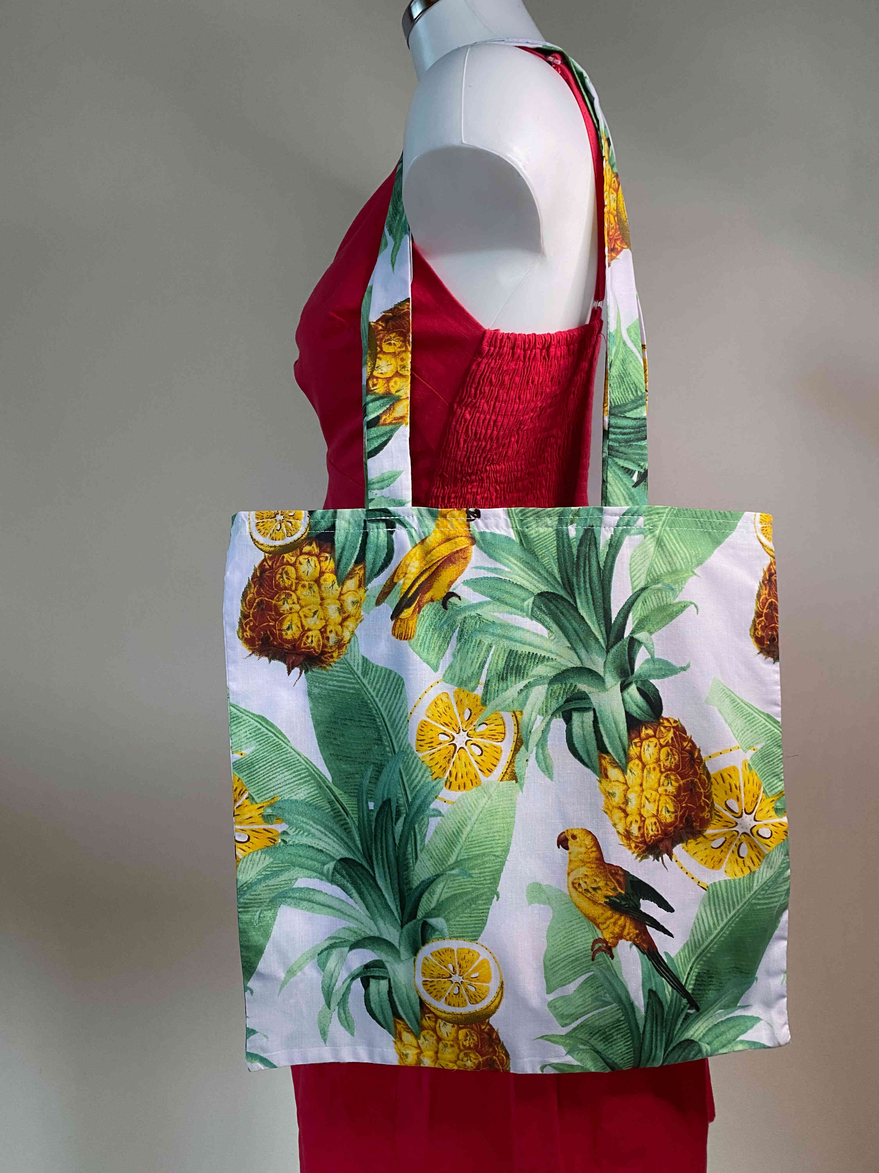 Plátěná Taška Papoušci Ananas