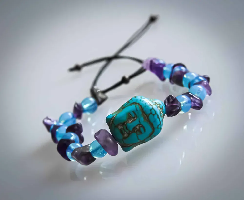 Náramek s Buddhou Ametyst Bleděmodý