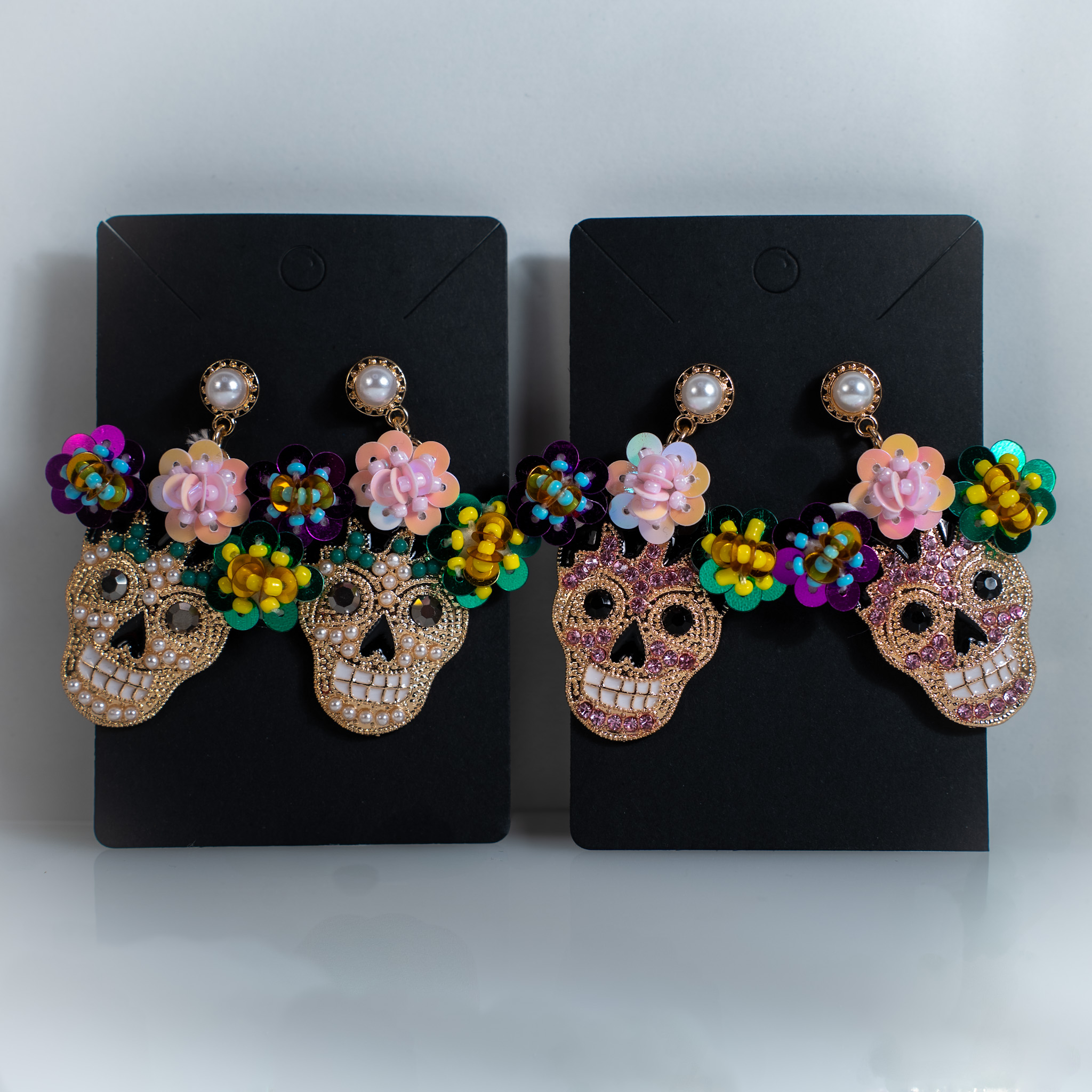 Cukrová lebka náušnice 