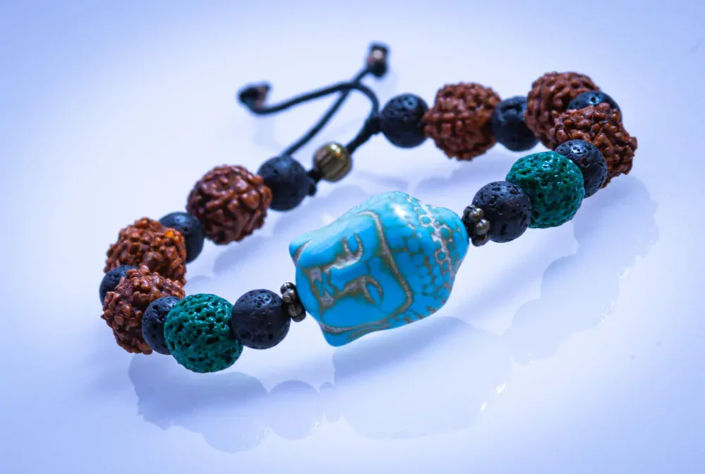 Lávový náramek Buddhy s radruskou