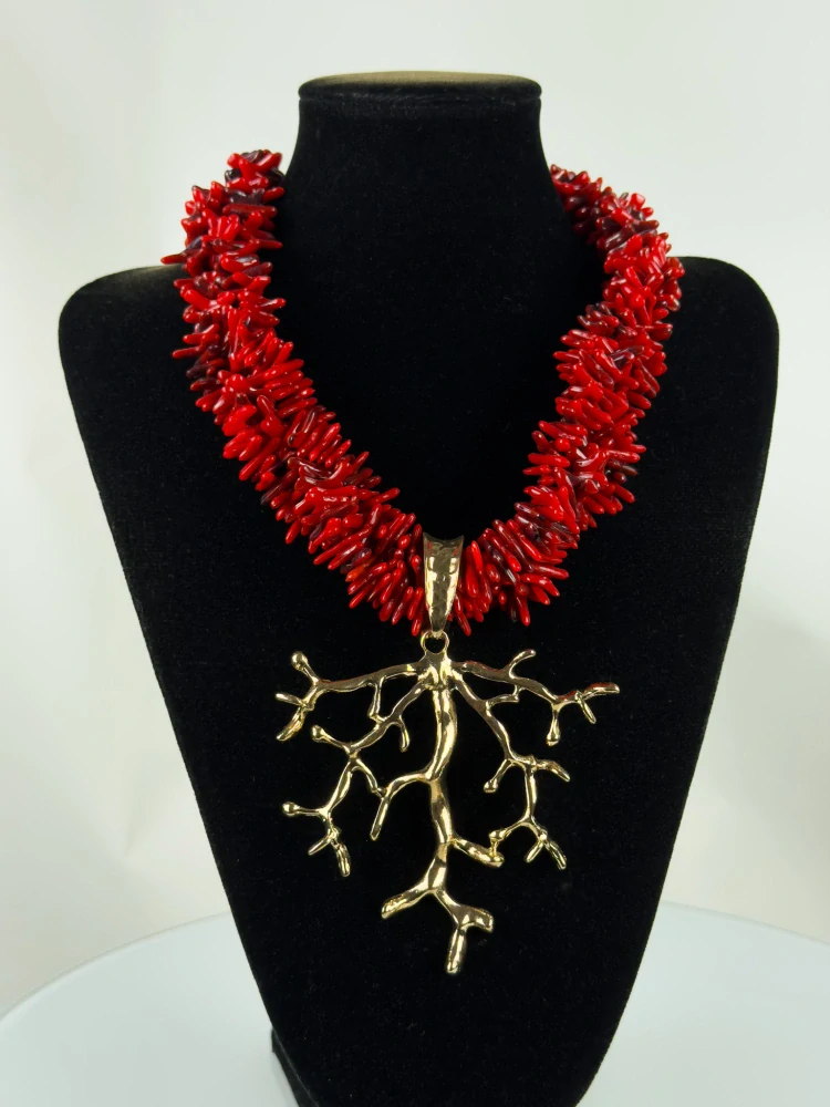 Náhrdelník korál červený