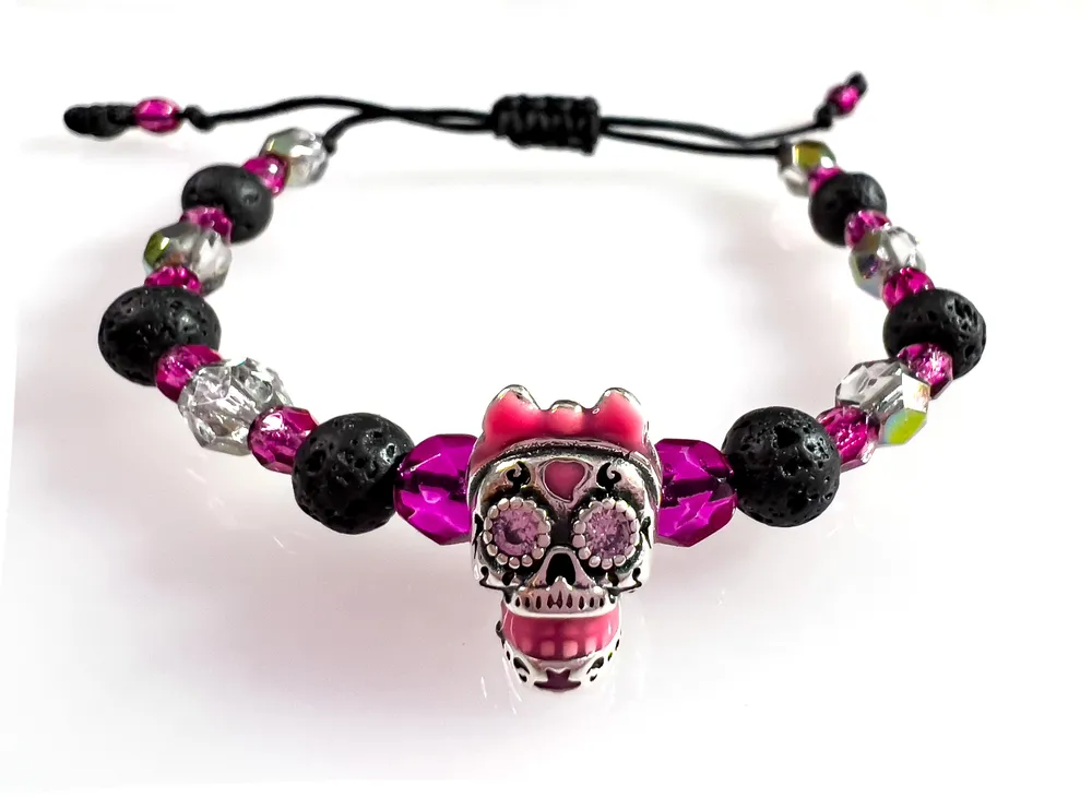 Náramek Pink Skull