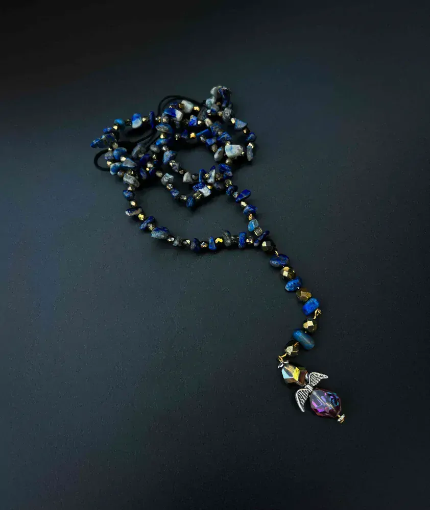 Růženec Lapis Lazuli s Andělem