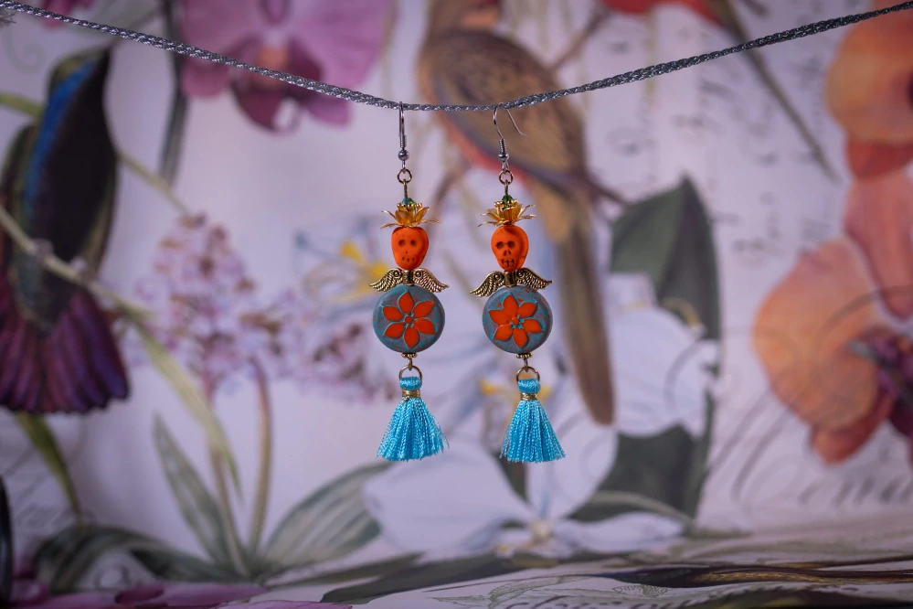 Mexické lebky náušnice