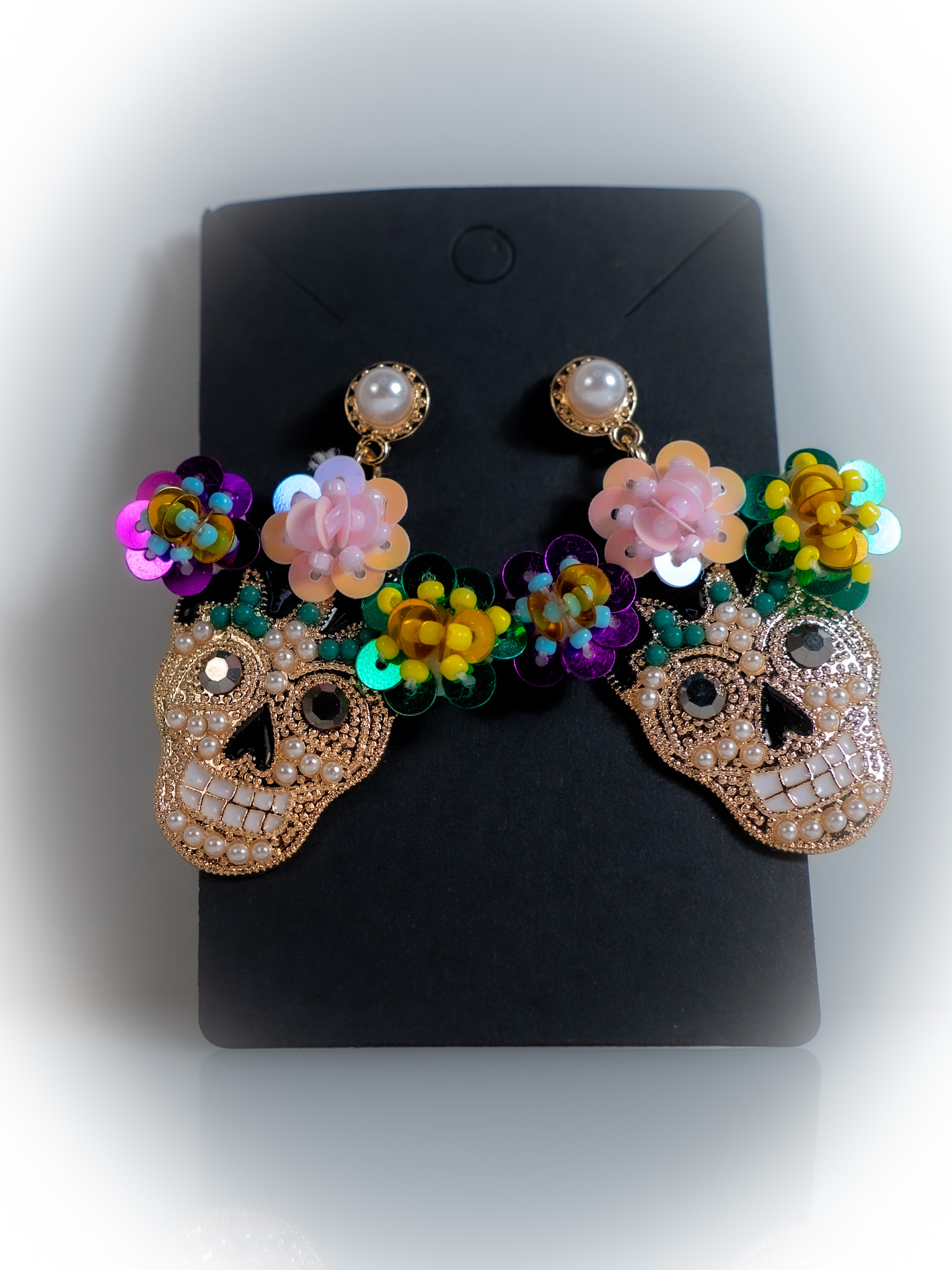 Cukrová lebka náušnice 