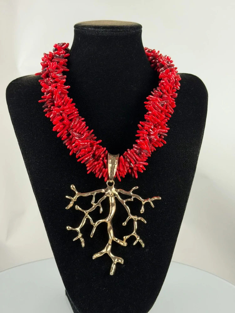 Náhrdelník korál červený