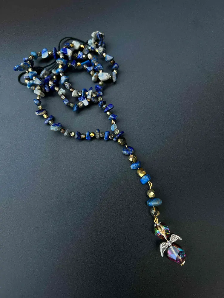 Růženec Lapis Lazuli s Andělem