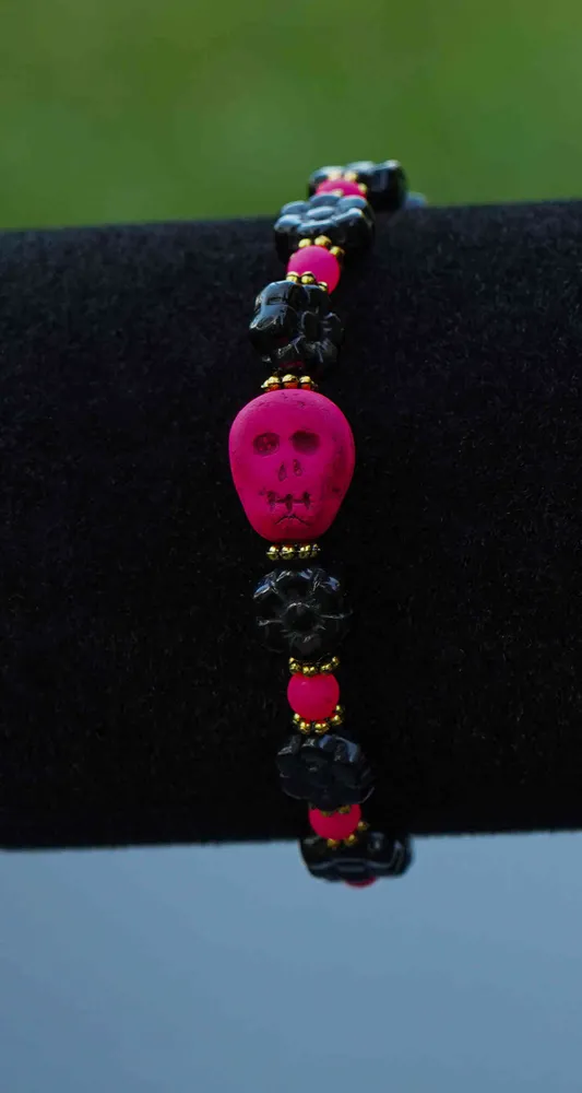 Náramek S Lebkou Růžovou Neonovou