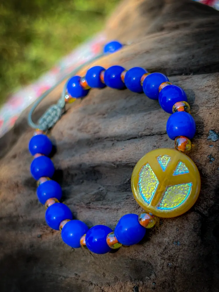 Hippie náramek modrý