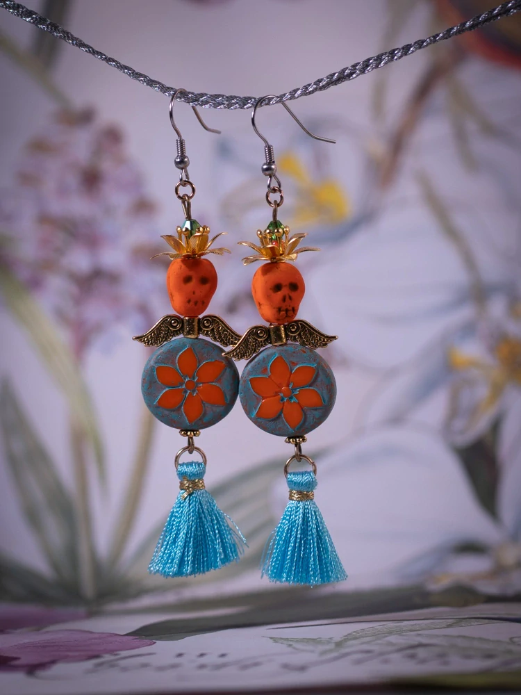 Mexické lebky náušnice