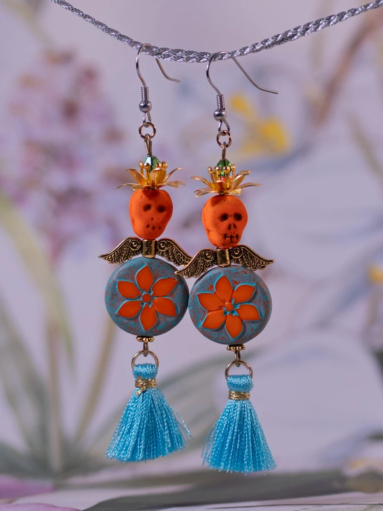 Mexické lebky náušnice