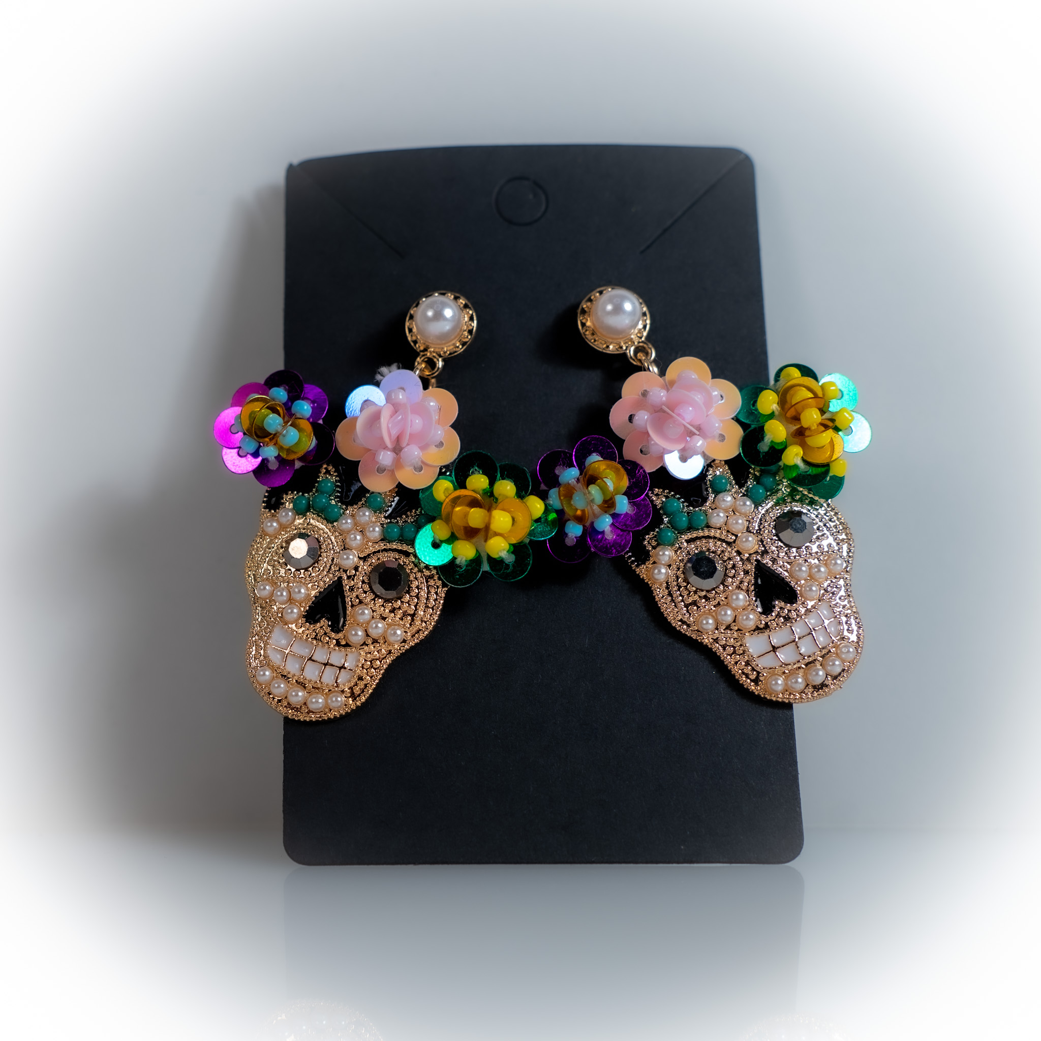 Cukrová lebka náušnice 