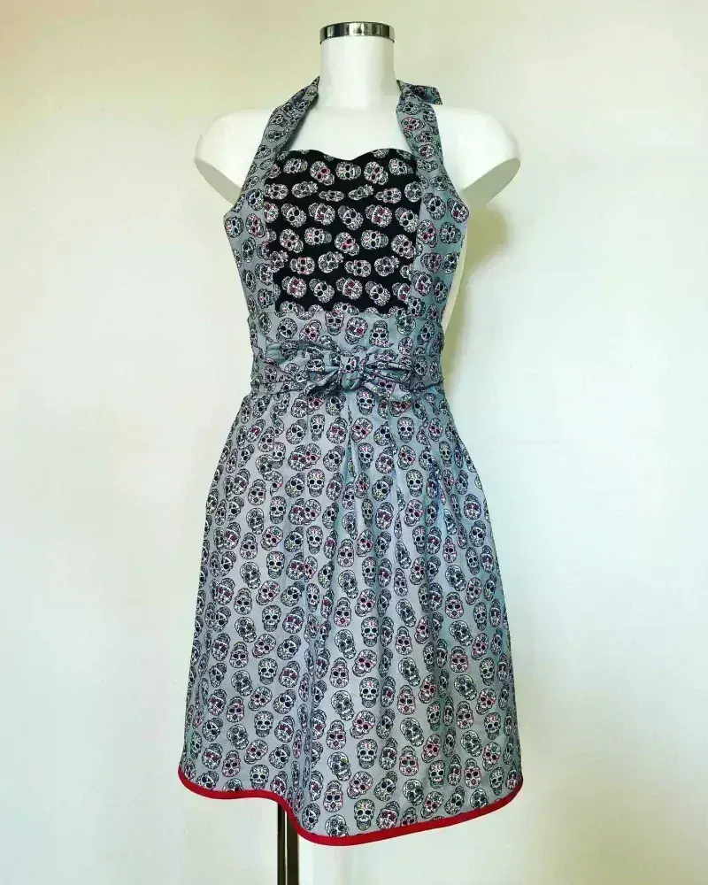 Kuchyňská Šatová  Zástěra Día De Los Muertos