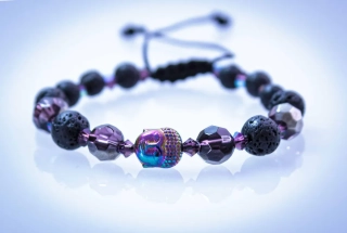 Náramek Buddha Fialový