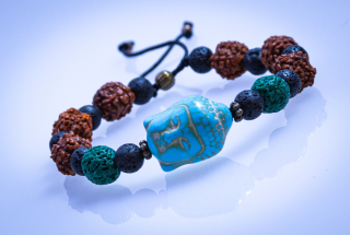 Lávový náramek Buddhy s radruskou